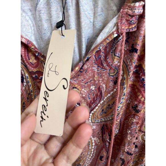 NWT Stitch Fix abstract print pink loose fitting top size medium - Picture 2 of 7